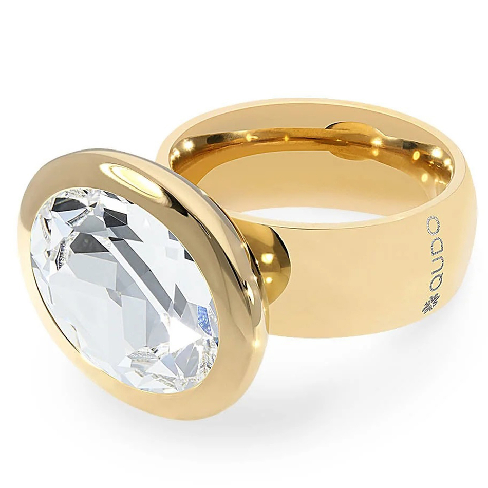 Кольцо Qudo TIVOLA big G crystal 17.8 мм 632149/17.8 BW/G