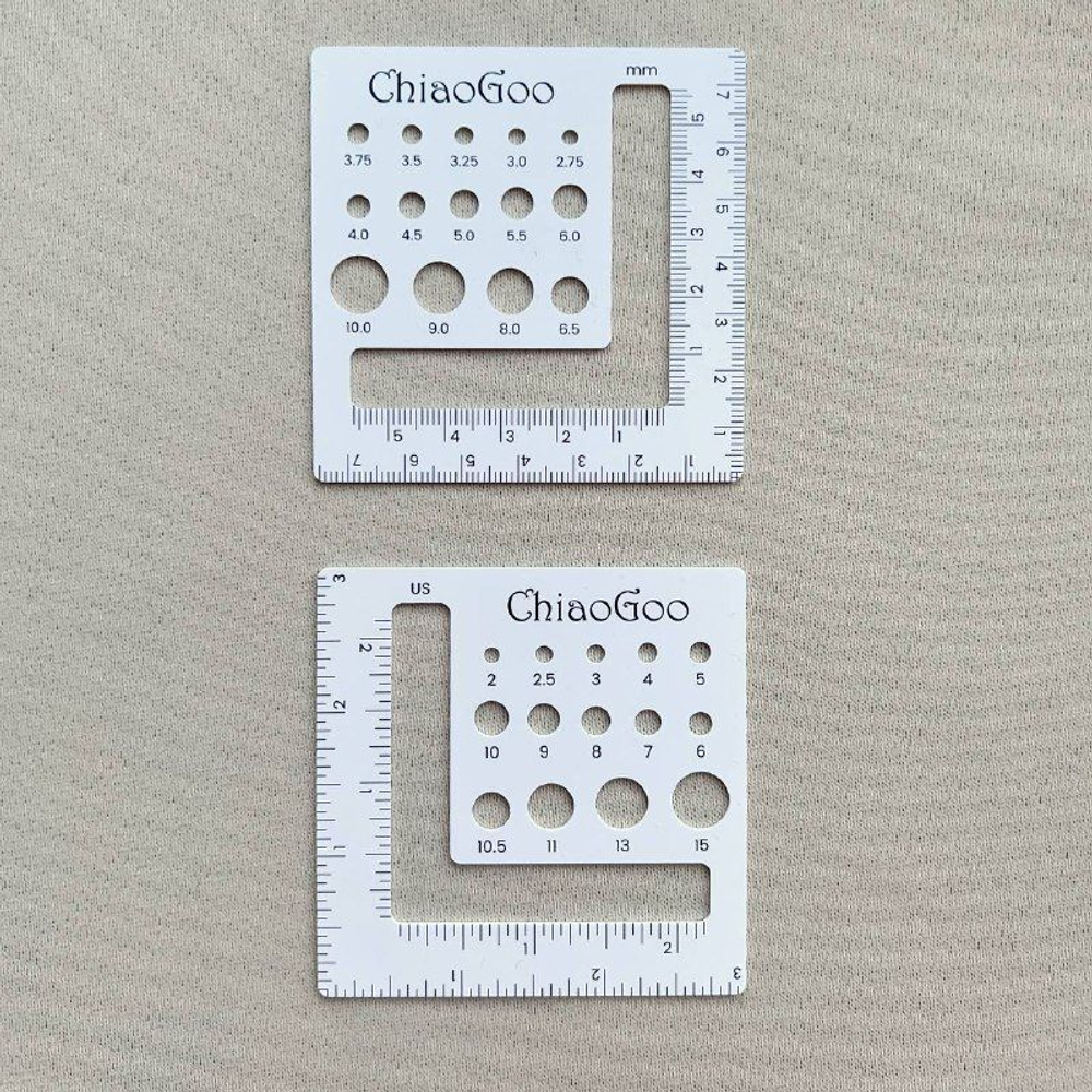 Линейка для определения размера спиц ChiaoGoo 1.5 мм -10мм