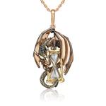 Подвеска «Дракон с часами» из комбинированного золота