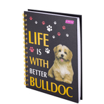 Блокнот А5, Yalong, гребень, матовая ламинация, клетка, 100 л., "Моя собака", ассорти
