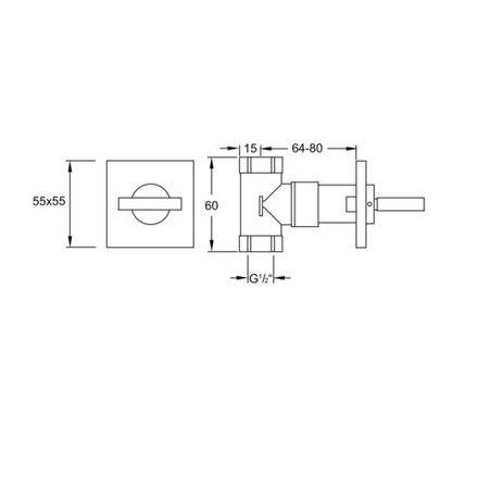 Steinberg Серия 160 Запорный вентиль 1/2&quot; для горячей воды с 90 ° керамическим вентилем, в комплекте со скрытым корпусом, c уплотнительной манжетой Kerdi, хром (обратите внимание на монтажную глубину) 160 4510