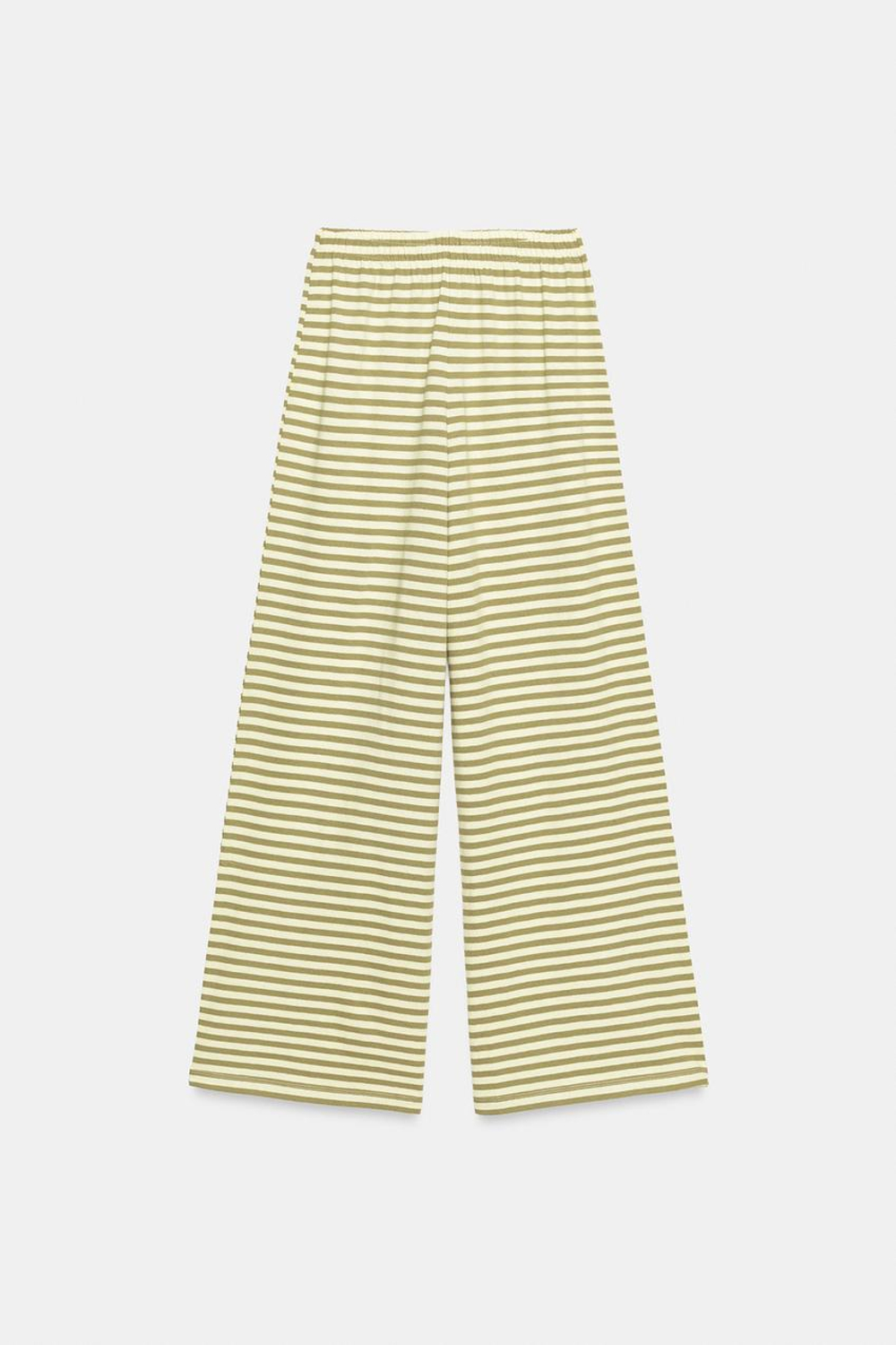 ZARA БРЮКИ В ПОЛОСКУ ИЗ ХЛОПКА И ЛЬНА, БЕЖЕВЫЙ/НЕЖНО-КОРИЧНЕВЫЙ