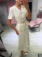 Твидовый костюм Жаклин молочный