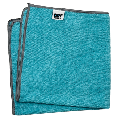 Dry Monster Голубая микрофибра с коротким плотным ворсом 350gsm 40х40см DM-4040 Cosmo (вельвет) (velvet)