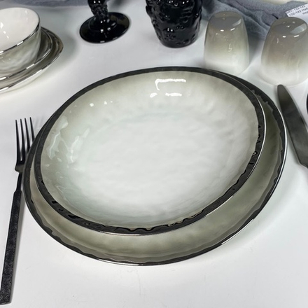 Lenardi 122-126 Набор из 2 глубоких тарелок 22,5х21,5х3,5см TORONTO GREY в под.уп.(х12)Фарфор