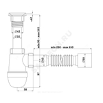 Сифон для умывальника/мойки бутылочный 1 1/4"x40 с гофрой 40х50 литой выпуск с пластиковой решёткой Варяг АНИ Пласт C5010