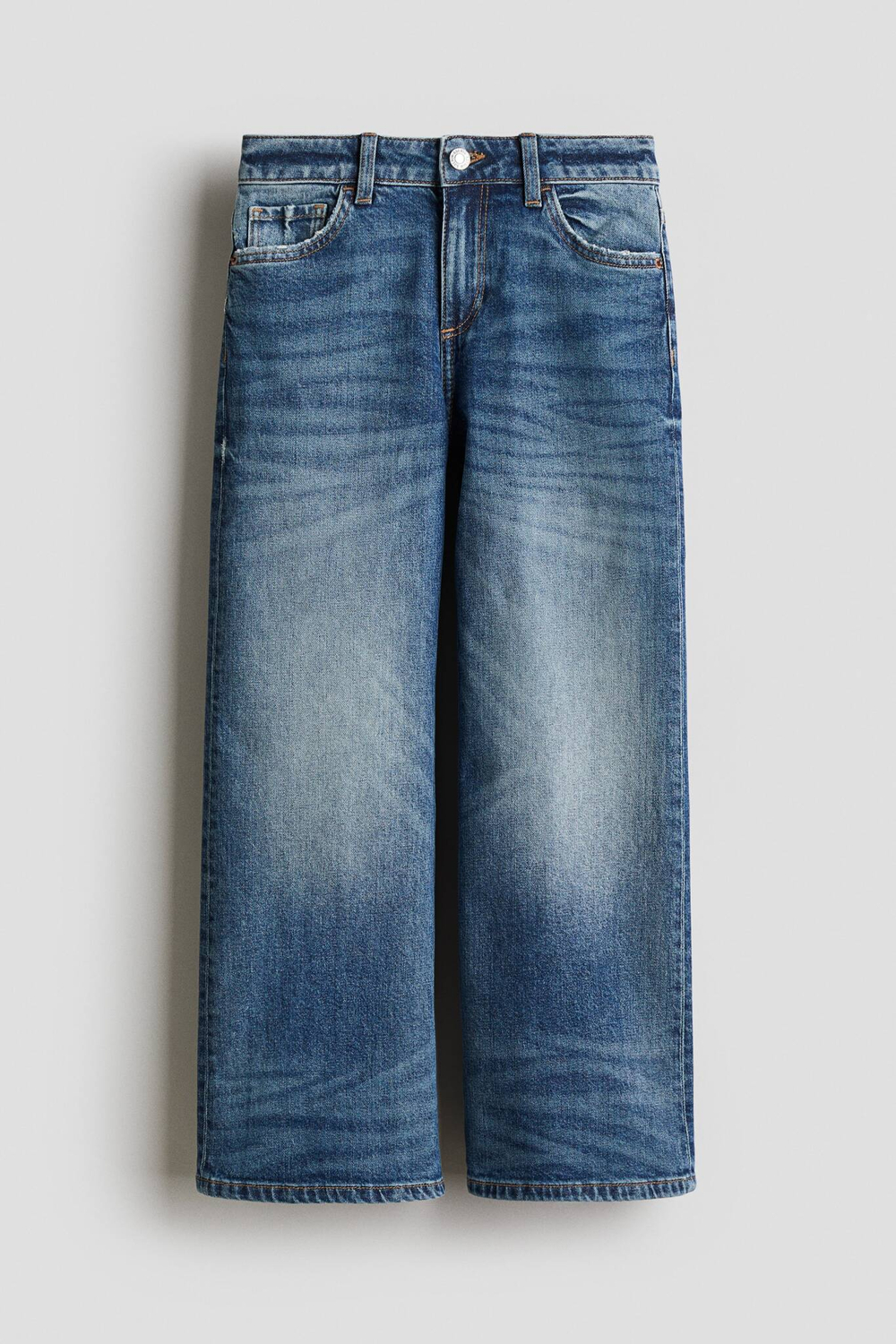 H&M Джинсы Baggy Fit Bootcut, синий