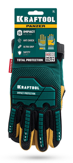 KRAFTOOL PANZER р.XL (10), профессиональные комбинированные перчатки, виброзащита, увеличенные противоударные накладки (11298-XL)