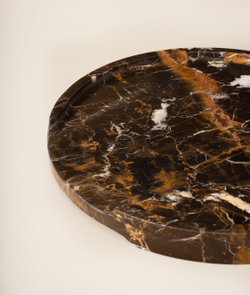 Поднос мраморный круглый Emperador Dark