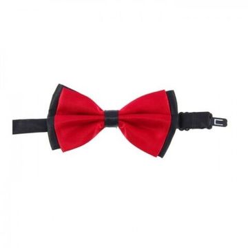 Галстук бабочка, черный-бордо