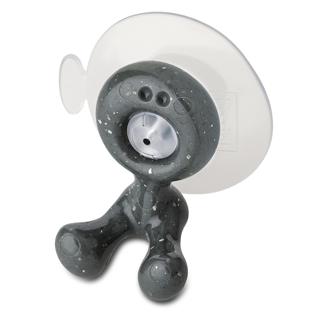 Держатель для зубной щетки на присоске tommy, organic, темно-серый