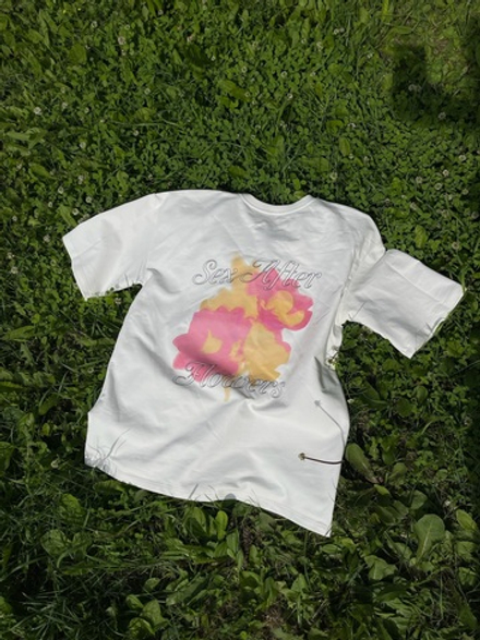 Футболка MARMELAD&TEBE IDET-SEX AFTER FLOWERS белая