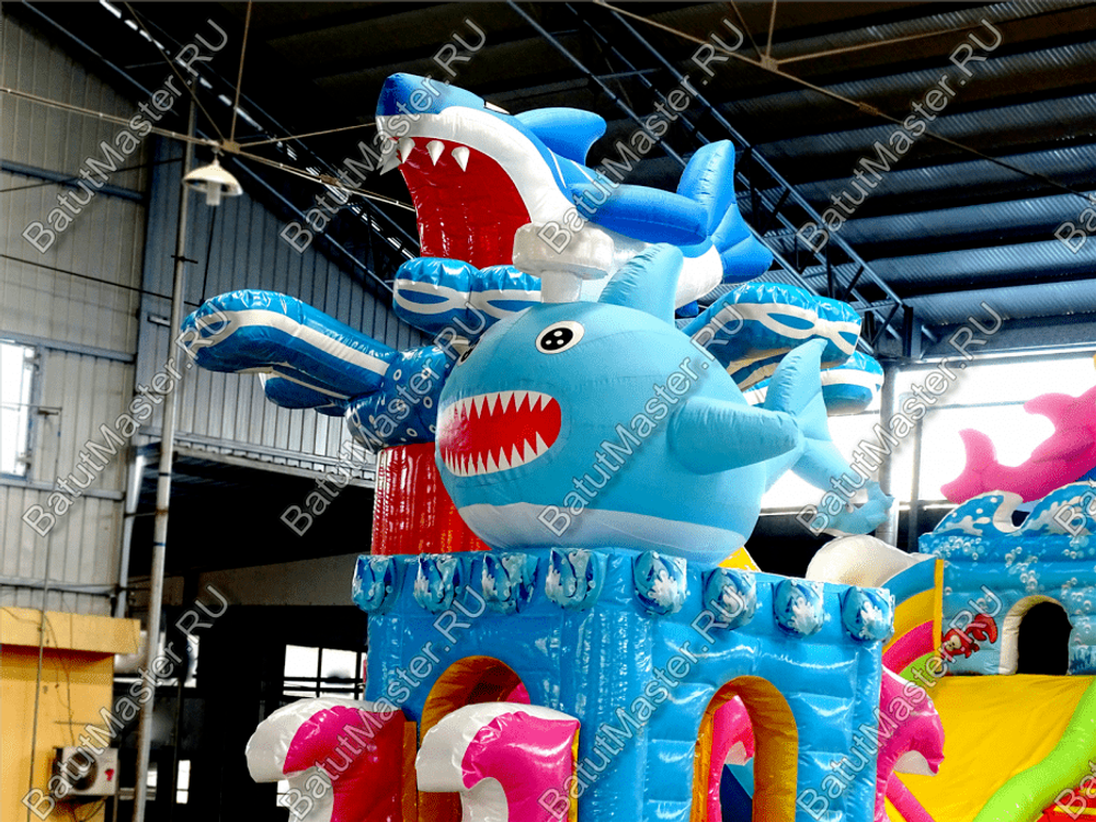 Коммерческий надувной батут "На морском дне" 14*7*6 м