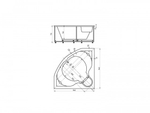 Ванна акриловая угловая СИРИУС 164х164 AQUATEK (с каркасом и фронтальной панелью)