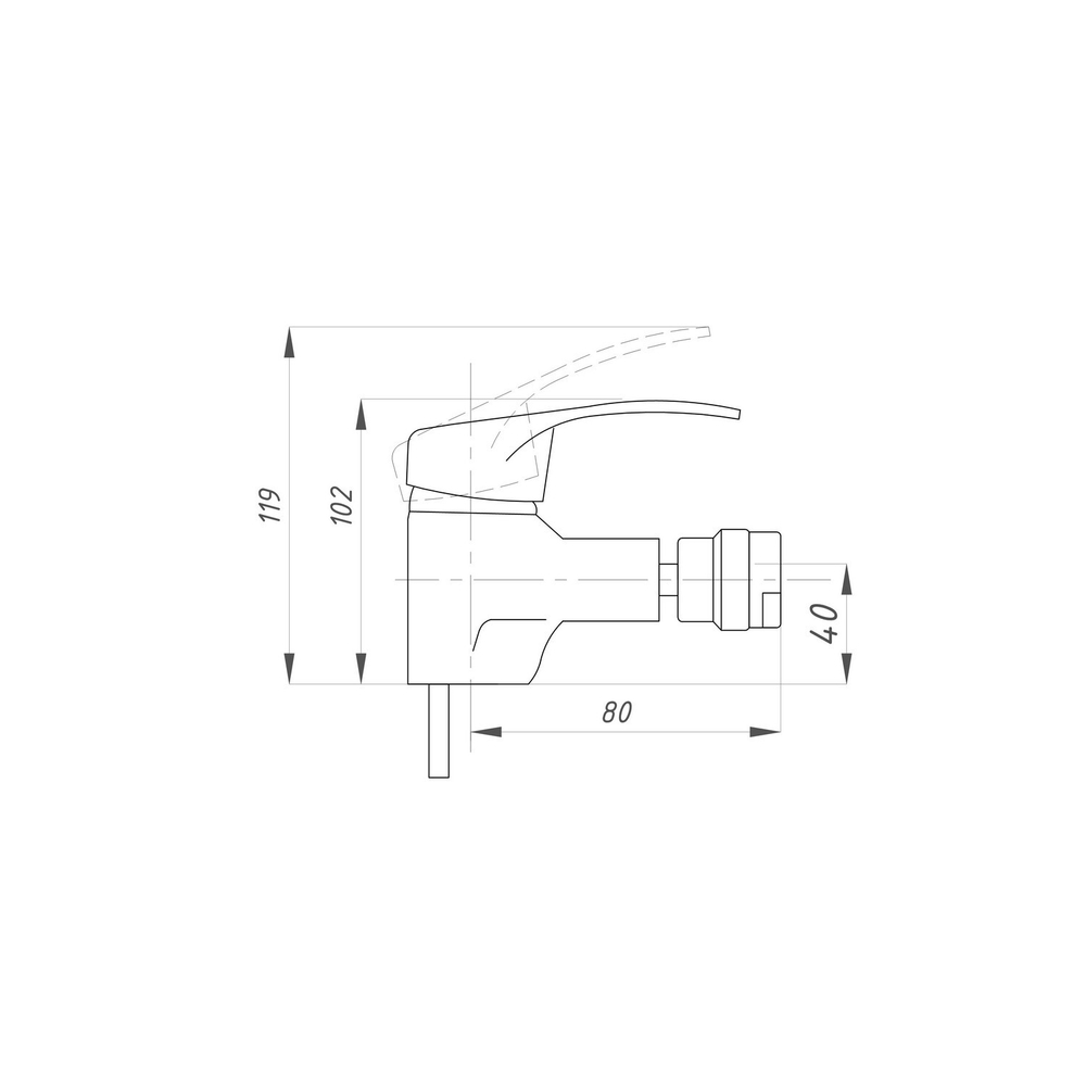 Смеситель для биде 35к ПРОФСАН ПСМ-104-7 "КОМПЛЕКТАЦИЯ" тип См-БдОЦБА крепление шпилька, ХРОМ