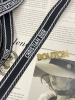 Тесьма Ди. 2,5 см жаккард черно-белая