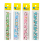 Линейка Basir пластиковая, серия "Кошка", с рисунком котиков на корпусе, 15 см