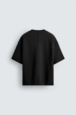 ZARA ТОЛСТОВКА INTERLOCK С НАШИВКОЙ, ЧЕРНЫЙ