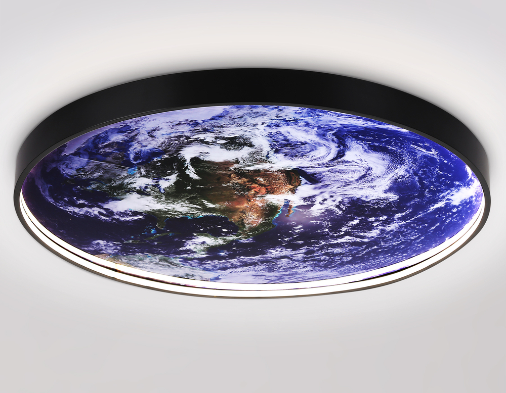 Светильник светодиодный настенно-потолочный FW11136 BK черный 50W LED 3000-6400K D800*38