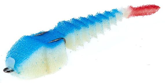 Приманка поролоновая 3D Ex WORM WBlue 10см под офсетный крючок № 1, 2, 4