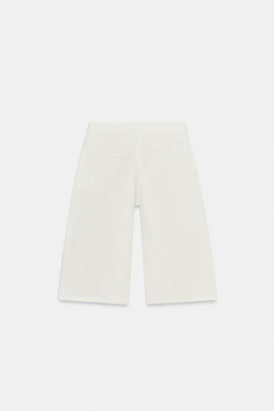 ZARA ДЖИНСОВЫЕ ШОРТЫ СО СРЕДНЕЙ ПОСАДКОЙ — ZW COLLECTION, БЕЛЫЙ