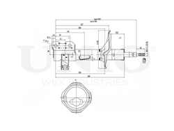 Амортизатор газовый задней подвески правый UNIO SAB-10129
