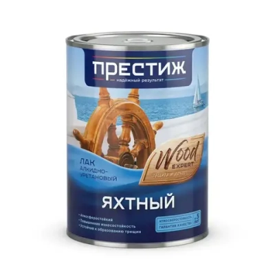 Лак яхтный Престиж,глянцевый,бесцветный 0.9 кг алкидно-уретановый