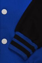 Бомбер синий с черным фото рукав Бомбер синий с черным фото рукав