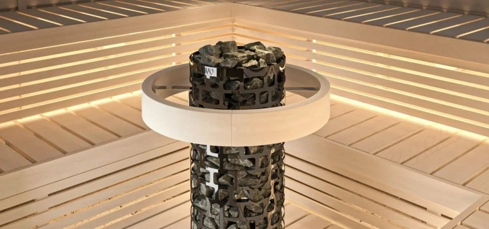 SAWO Электрическая печь Aries напольная, с пультом, 4,5 кВт, черная, артикул ARI3-45NB-BL-P-C