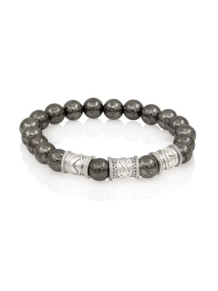 Браслет из натурального пирита с рунами Кеназ, Гебо, Лагуз - Женская привлекательность, вид спереди