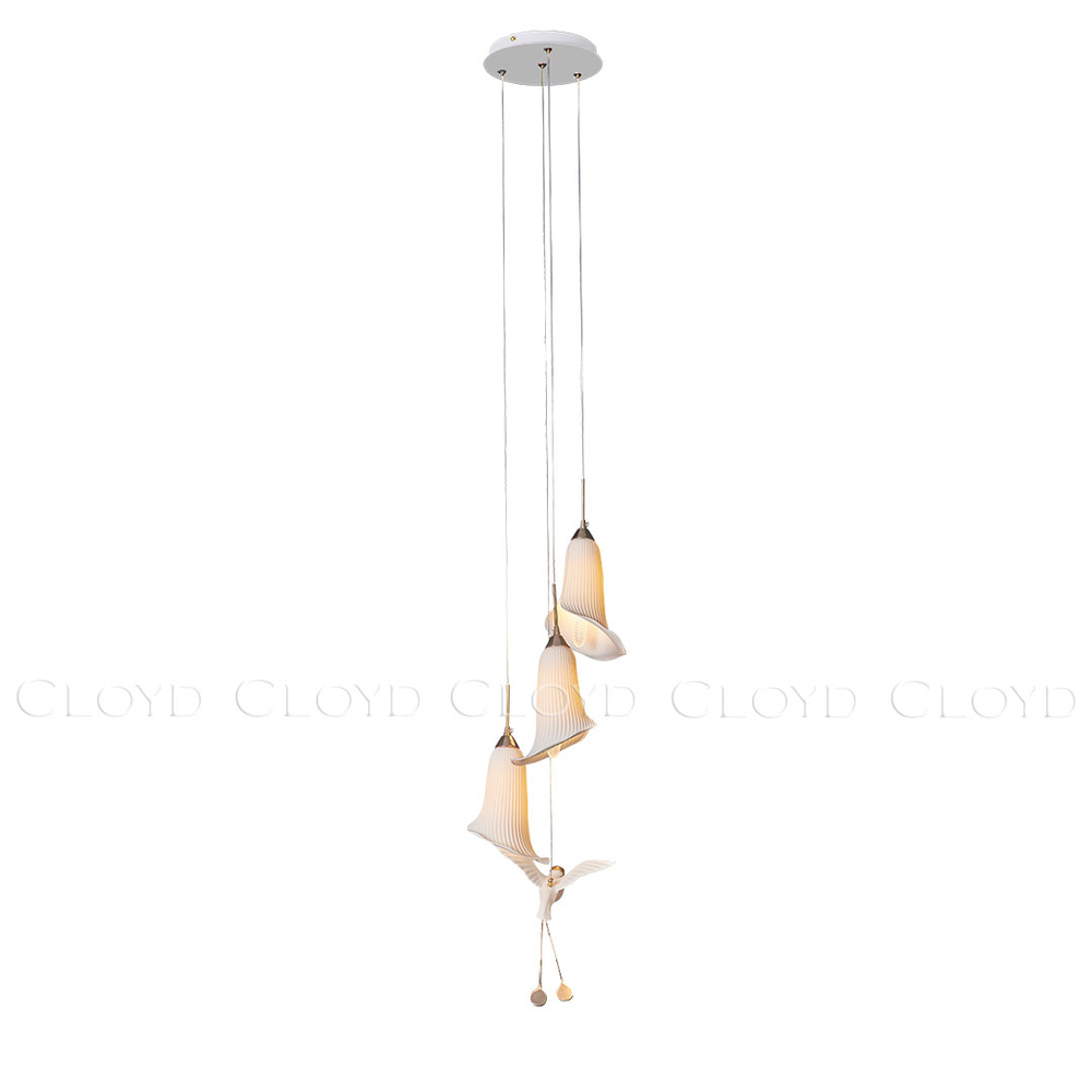 Подвесной светильник Cloyd OSANNA P3 / Ø28 см - керамика - белый (арт.11888)