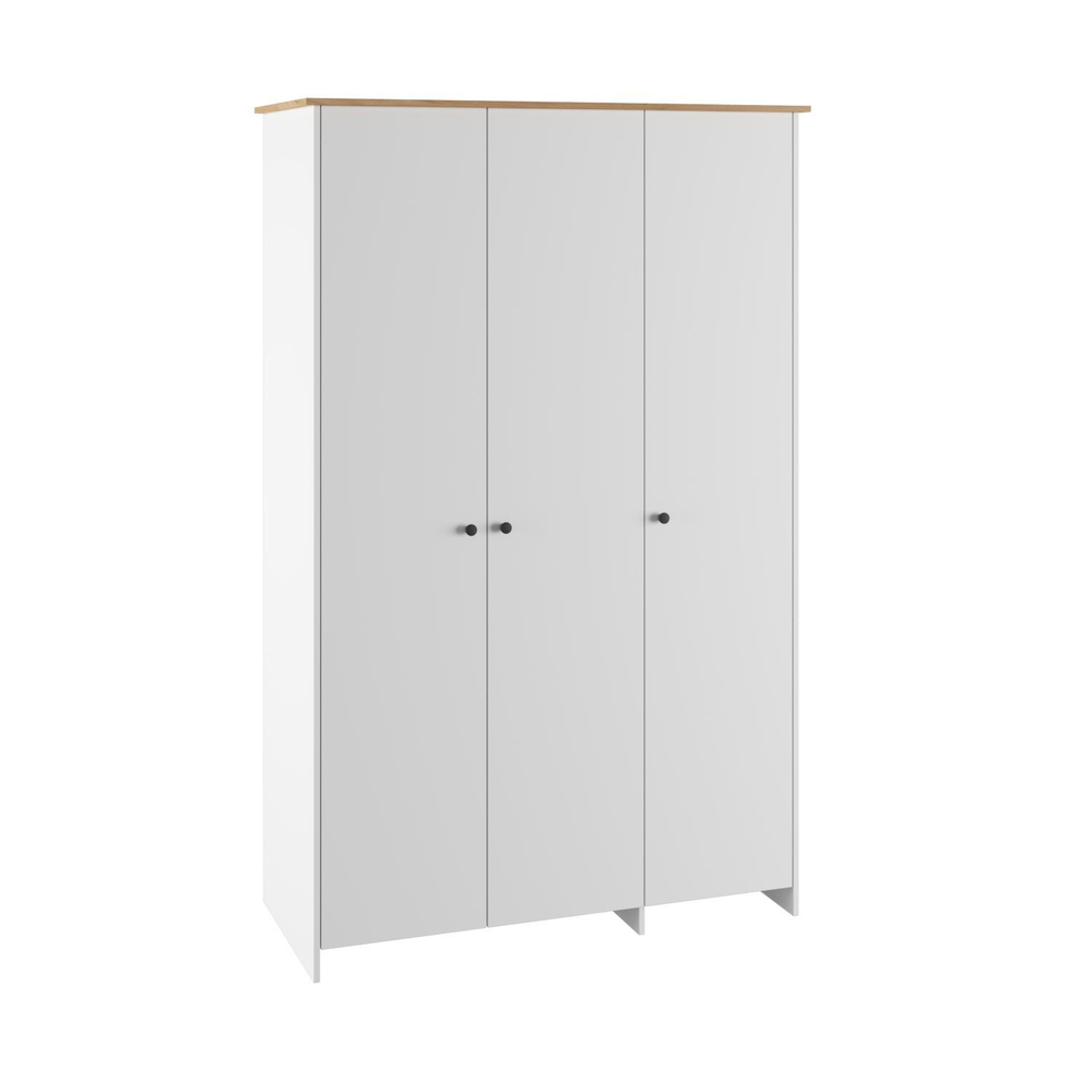 Шкаф для одежды распашной с полками и штангой Дуб крафт золотой/Белый 183,4х52,3х210 см