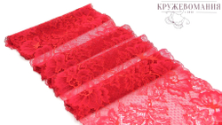Эластичное кружево, ОПТ, красный, 22,5 см (Артикул: EK-1027), м