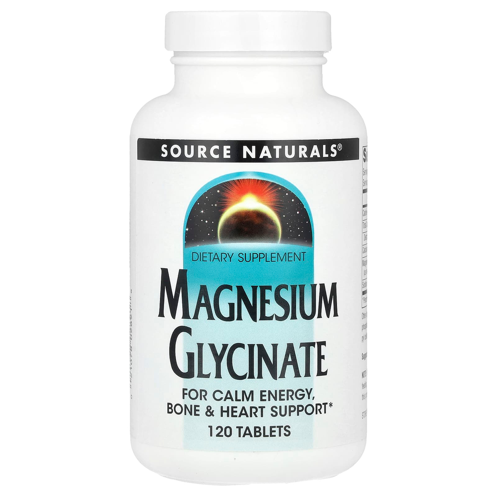Source Naturals, Глицинат магния, 120 таблеток