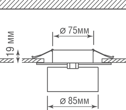 Встраиваемый поворотный светодиодный светильник, 12Вт
