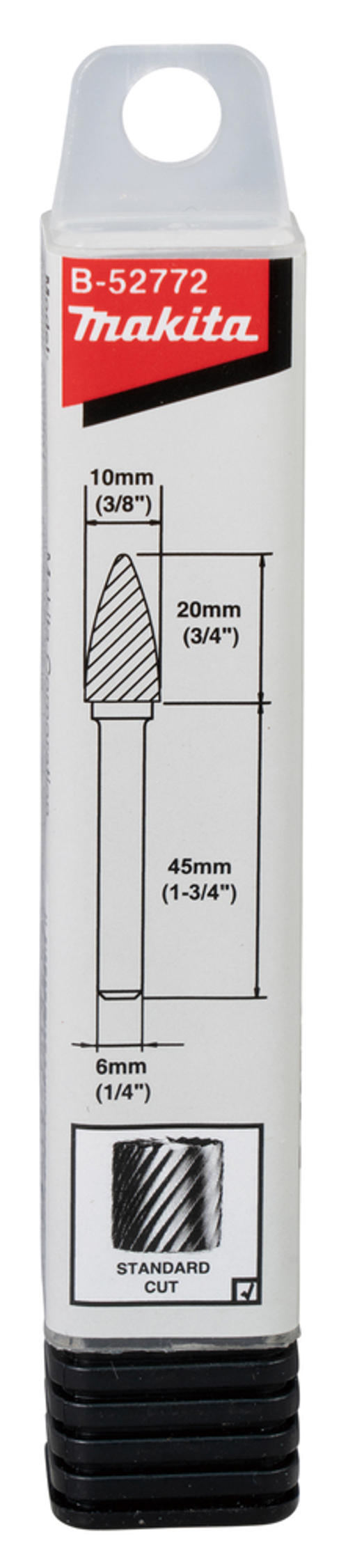 Насадка твердосплавная 10x20x6 мм Makita B-52772