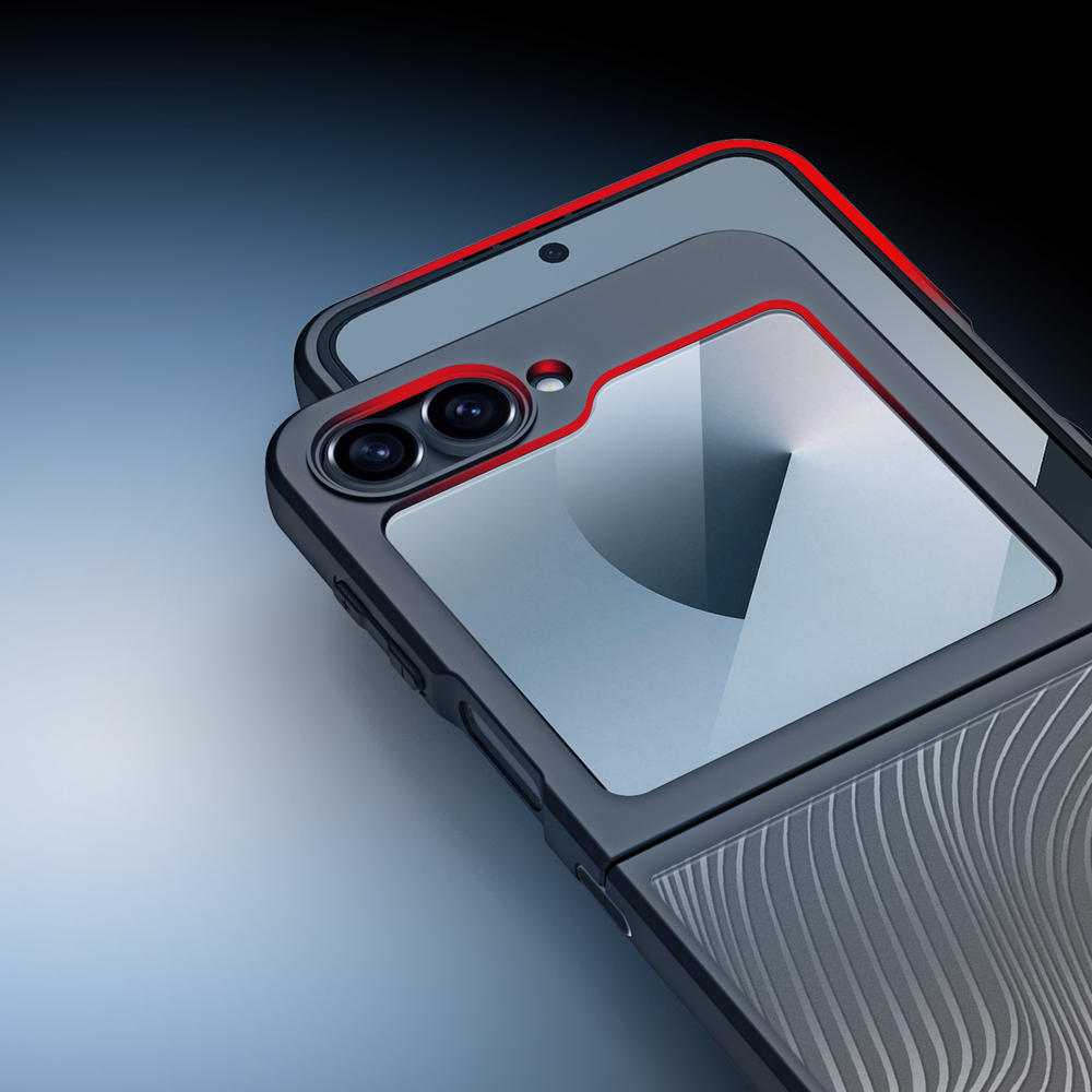 Складной двухкомпонентный чехол с мягкими рамками от Dux Ducis для смартфона Samsung Galaxy Z Flip 6 5G, серия Aimo Series Case