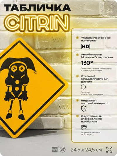 Табличка декоративная "Помни, Удивительный цифровой цирк" на дверь и стену, прикольная штука в подарок фанату, декоративный знак, 24,5х24,5 см, пластиковая, Айдентика Технолоджи