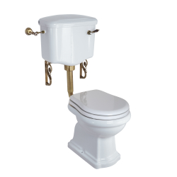 Унитаз напольный  Migliore Bella средний бачок с ручкой смыва, бронза