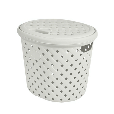 Корзина для белья Plast Team Rattan 14л 325х280х280 мм молочный туман