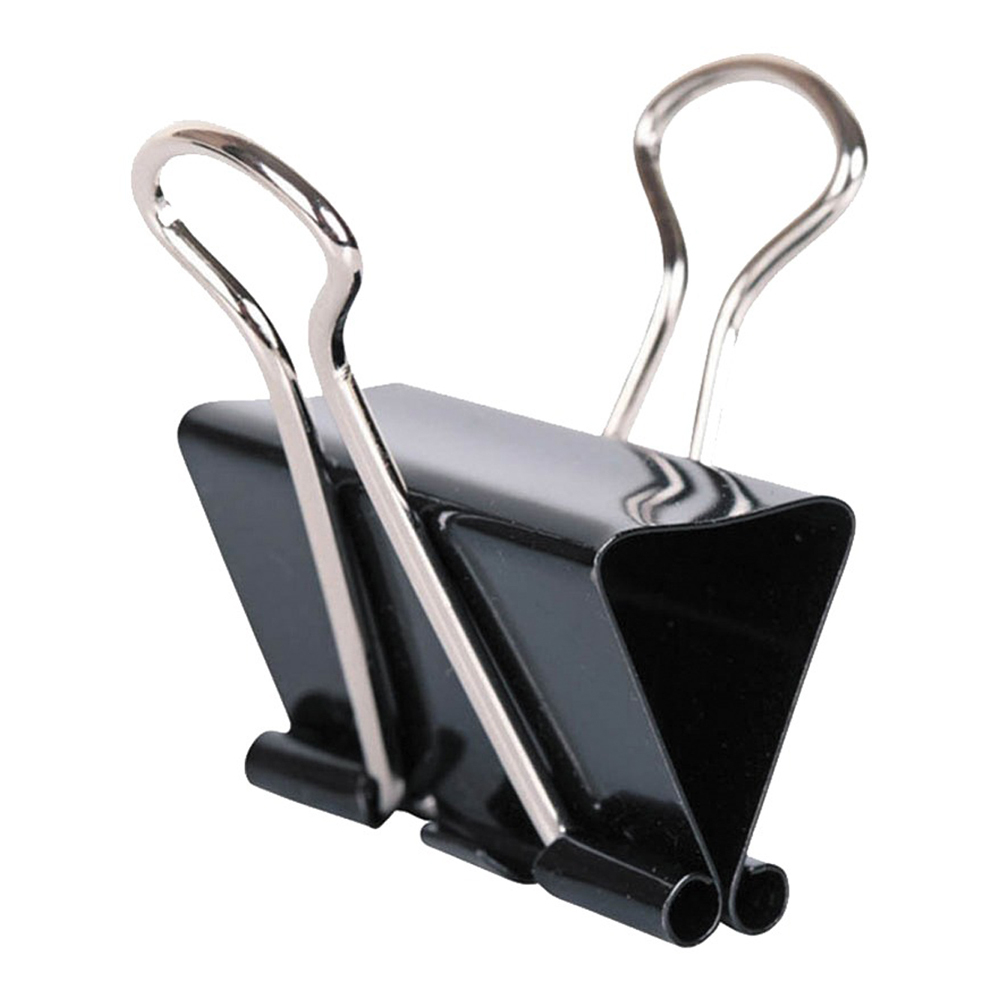 Зажимы металлические для бумаги 25 мм, 36 шт, MC-Basir, блок стальных черных канцелярских зажимов для листов