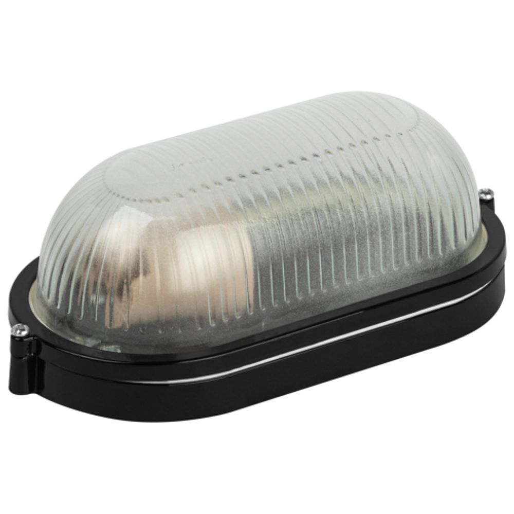 Светильник ЭРА НБП 04-60-001 Акватермо алюминий/стекло IP54 E27 max 60Вт 212х105 овал черный