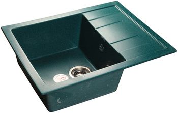 GRANFEST Мойка мрамор QUADRO GF-Q--650L чаша с крылом  650*500мм  зеленый  арт.GF-