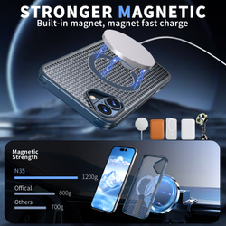 Прозрачный чехол Mesh Pro Magnetic Case для iPhone 16 Plus