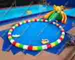 Надувной наземный аквапарк «Морской слон» 19*14*5 м, размер бассейна 14*14*0.8 м