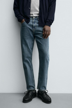 ZARA ДЖИНСЫ ЗАУЖЕННОГО КНИЗУ КРОЯ, СИНИЙ/ЗЕЛЕНЫЙ