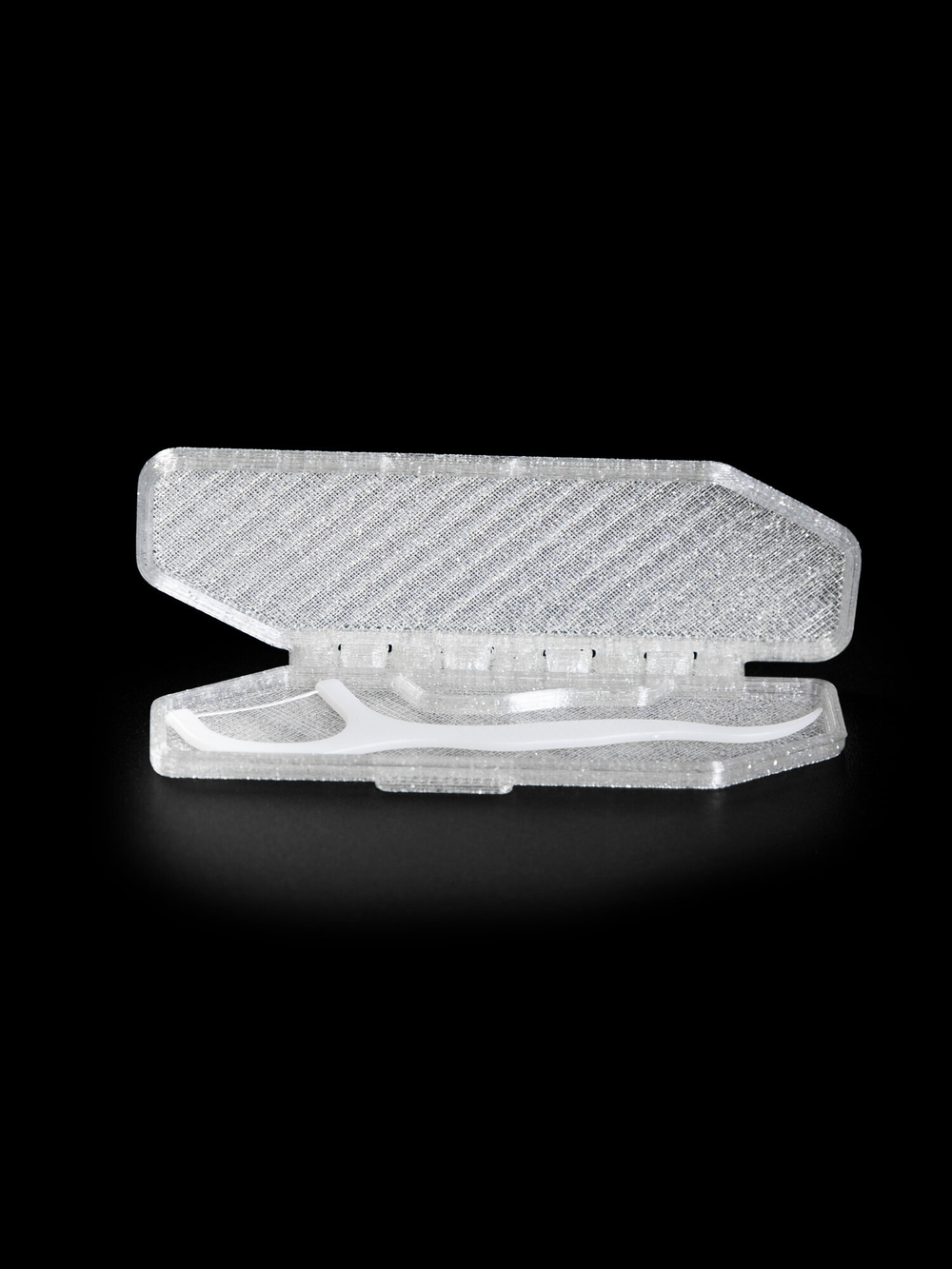 Стоматологический дорожный контейнер для зубочистки с нитью — флоссера, белый, полупрозрачный