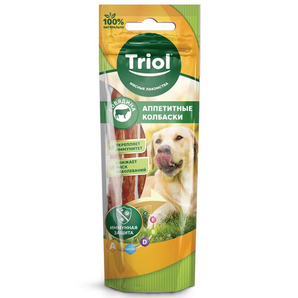 Лакомство Triol для собак «Аппетитные колбаски из говядины», 40г