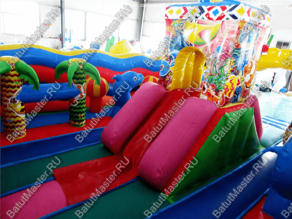 Коммерческий надувной батут "Приключения на море" 6*5*2,8 м