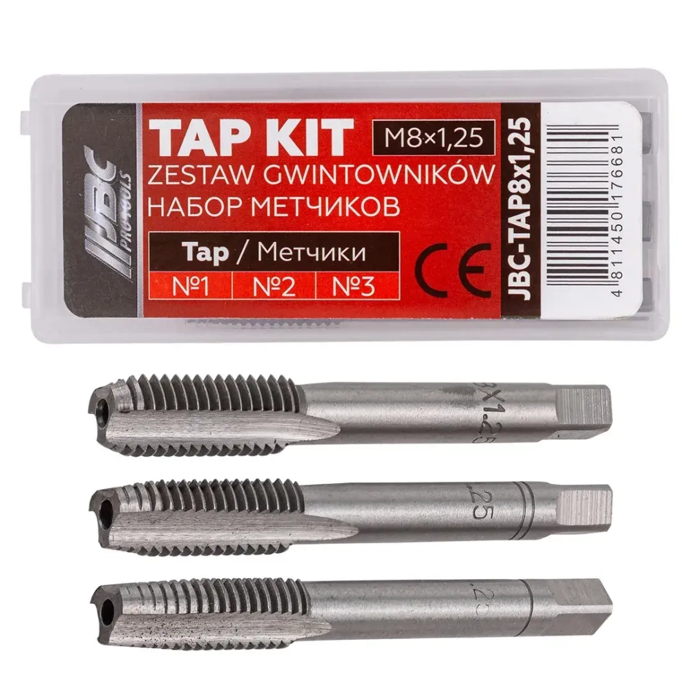 Метчик M8x1,25 (3шт) JBC JBC-TAP8x1,25